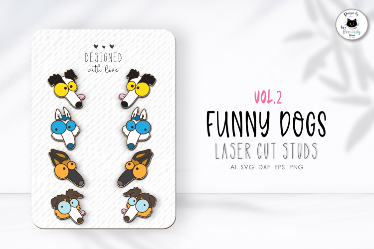 Funny Dog Stud Earrings Vol.2 | Dog Earrings Laser Cut