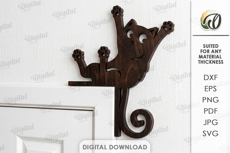 Funny Door Corner Laser Cut. Door Trim Corner. Cat SVG