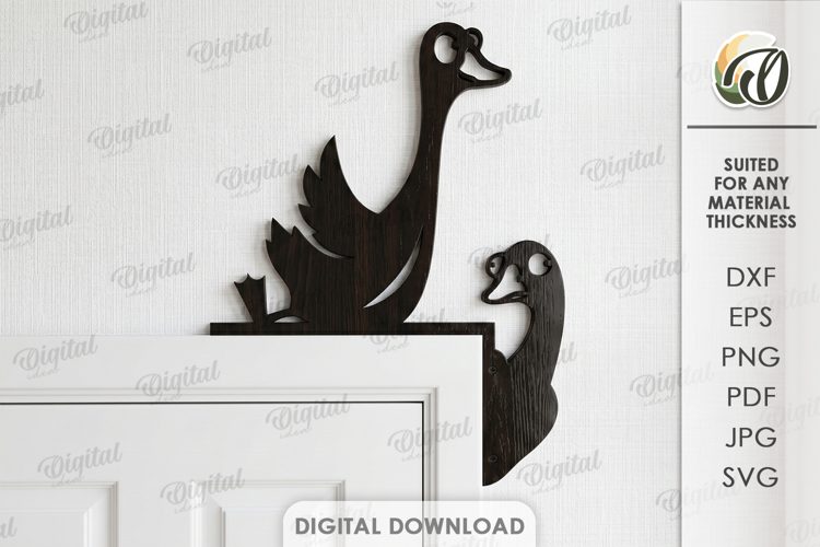 Funny Door Corner Laser Cut. Door Trim Corner. Geese SVG