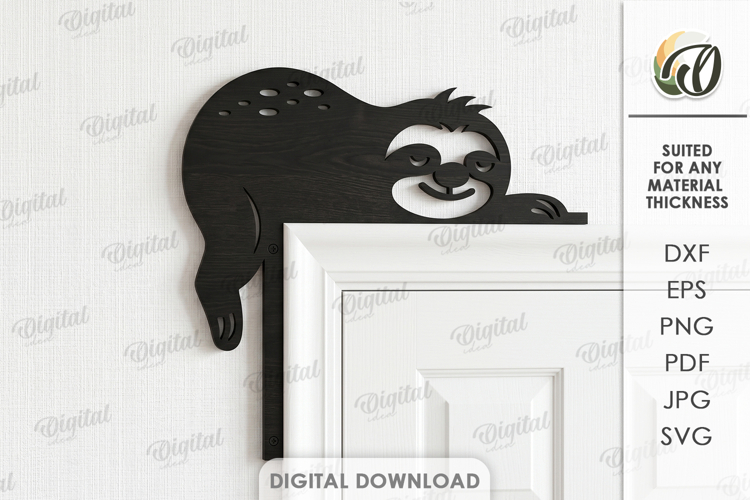 Funny Door Corner Laser Cut. Door Trim Corner. Sloth SVG
