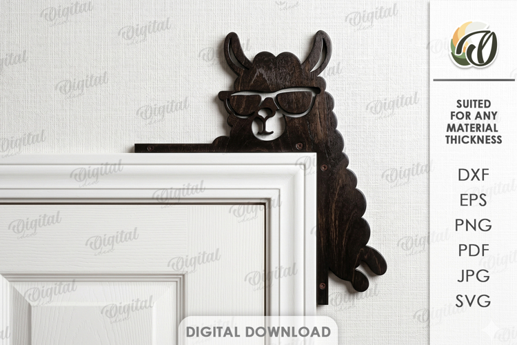 Funny Door Corner Laser Cut. Door Trim Corner. Llama SVG