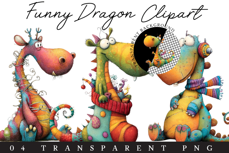 Funny Dragon Clipart Sublimation