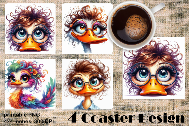 Funny duck Sarcastic Coaster Sublimation Design