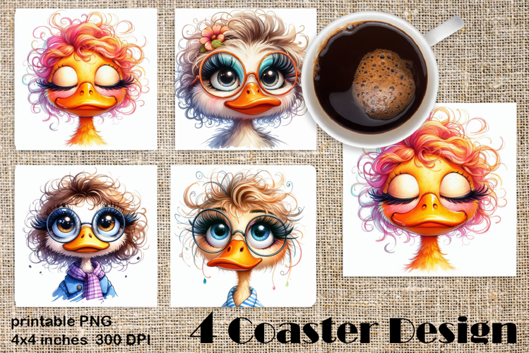 Funny duck Sarcastic Coaster Sublimation Design