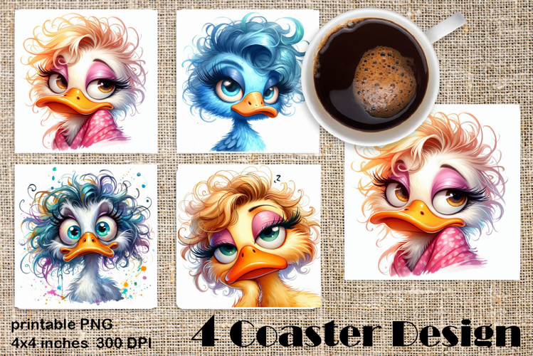 Funny duck Sarcastic Coaster Sublimation Design