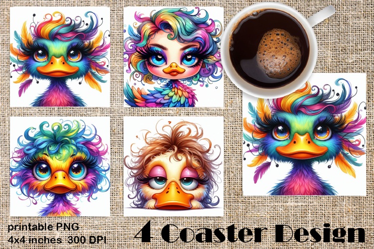 Funny duck Sarcastic Coaster Sublimation Design
