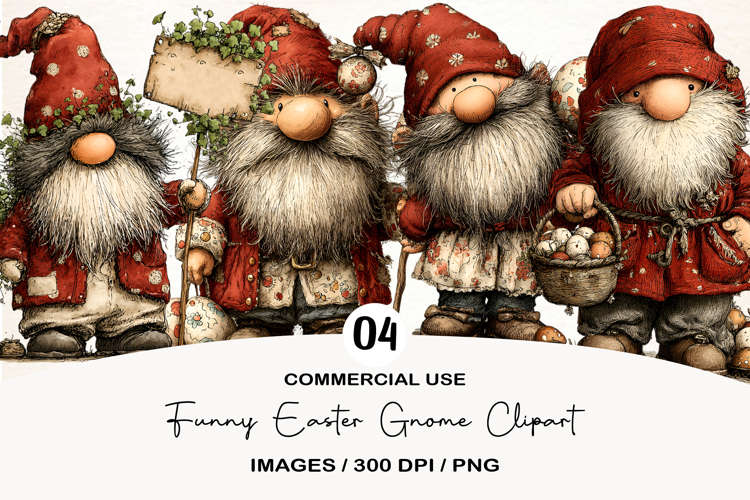 Funny Easter Gnome Clipart