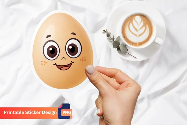 Funny Egg Sticker, Egg Cartoon Sticker, Funny Sticker