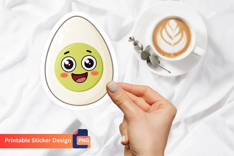 Funny Egg Sticker, Egg Cartoon Sticker, Funny Sticker