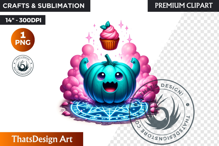 Funny Enchanted Pumpkin PNG Cute Kawaii Halloween clipart