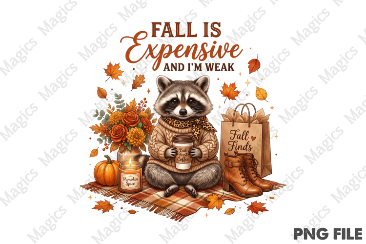 Funny Fall Autumn Raccoon PNG