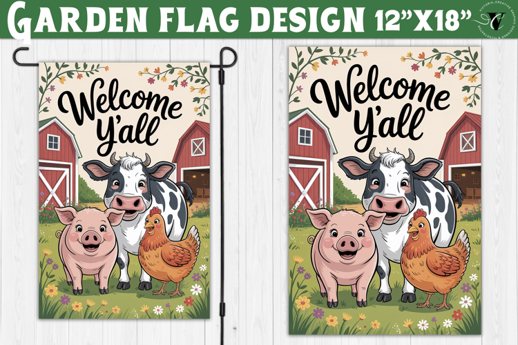 Funny Farm Garden flag | Funny animals Yard Flag