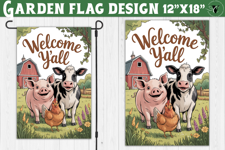 Funny Farm Garden flag | Funny animals Yard Flag