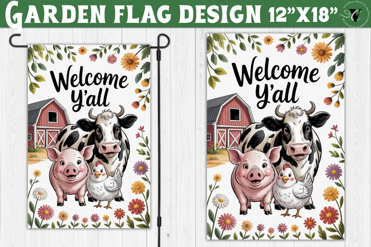 Funny Farm Garden flag | Funny animals Yard Flag