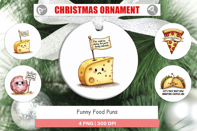 Food Puns Love Bites Ornament