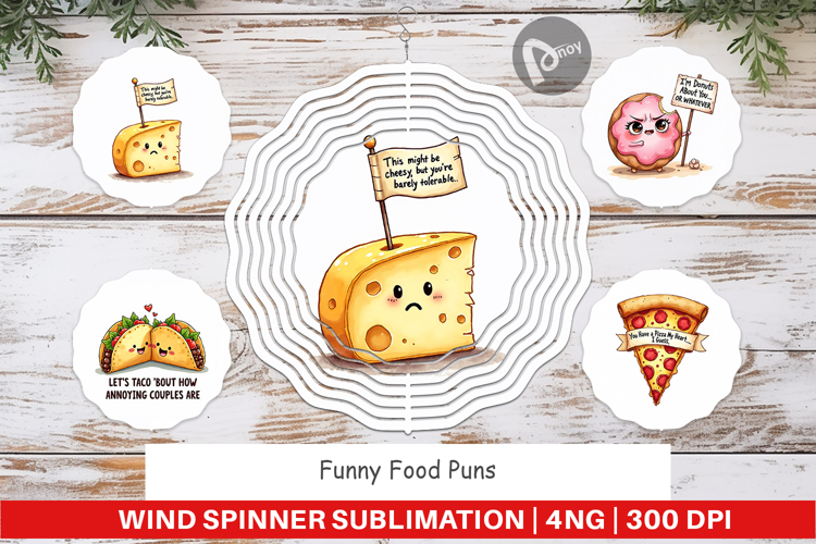 Food Puns Love Bites Wind Spinner