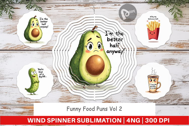 Food Puns Love Bites Wind Spinner