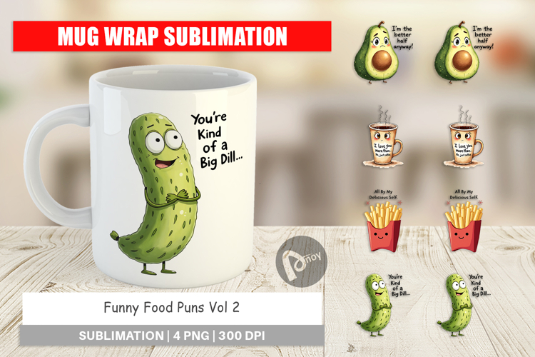 Food Puns Love Bites Mug Wrap