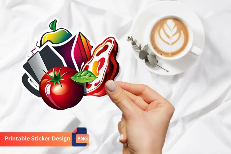 Funny Food Sticker, Kawaii Sticker, Cartoon Food Sticker