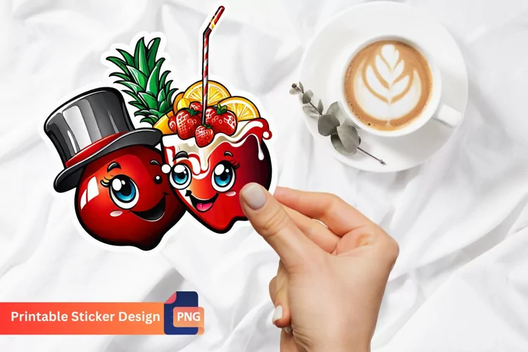 Funny Food Sticker, Kawaii Sticker, Cartoon Food Sticker