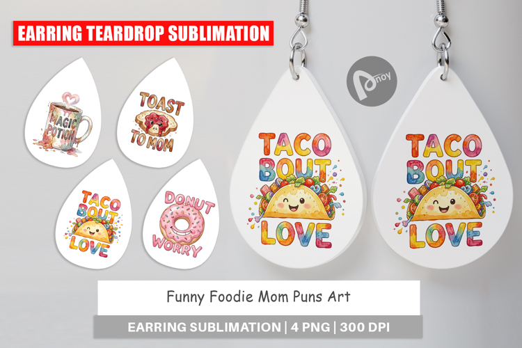 Foodie Mom Puns Earring