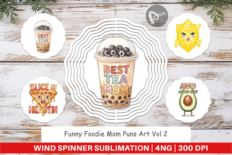 Foodie Mom Puns Wind Spinner