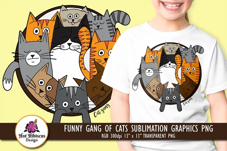 Funny Cats Sublimation | Cute Cat Sublimation Graphics