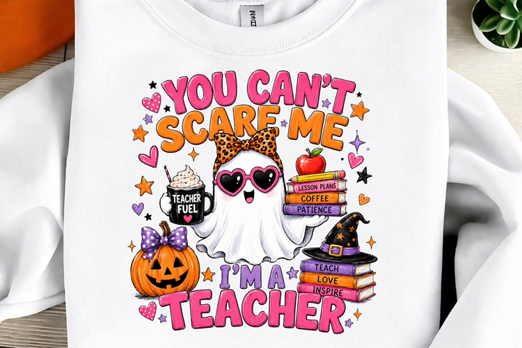 Funny Ghost Teacher Halloween PNG Design