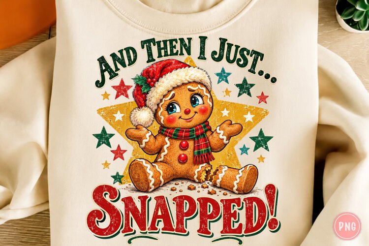 Funny Gingerbread Man Christmas PNG example image 1
