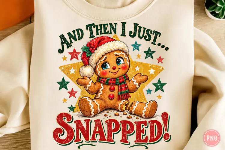 Funny Gingerbread Man Christmas PNG