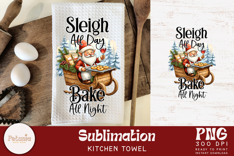 Funny Gnome Kitchen Towel Sublimation | Christmas PNG