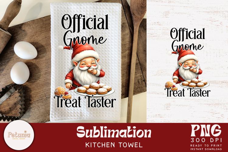 Funny Gnome Kitchen Towel Sublimation | Christmas PNG