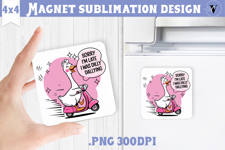Goose Square Magnet | Funny Goose | Sarcastic