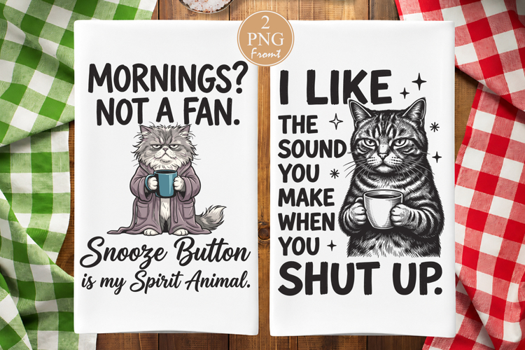 Funny Grumpy Cat Kitchen Towel SVG