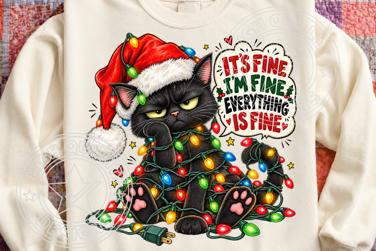 Funny Grumpy Christmas Cat Sublimation