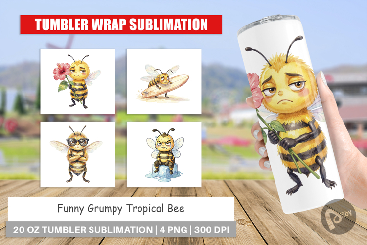 Grumpy Tropical Bee Tumbler