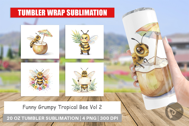 Grumpy Tropical Bee Tumbler