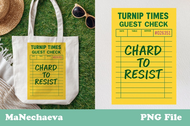 Funny Guest Check Clipart | Chard To Resist PNG example image 1