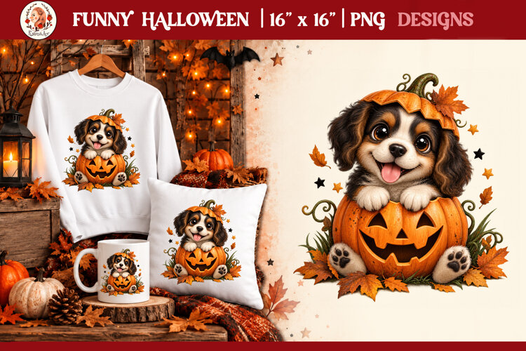 Funny Halloween quirky characters for sublimation and clipar example image 1