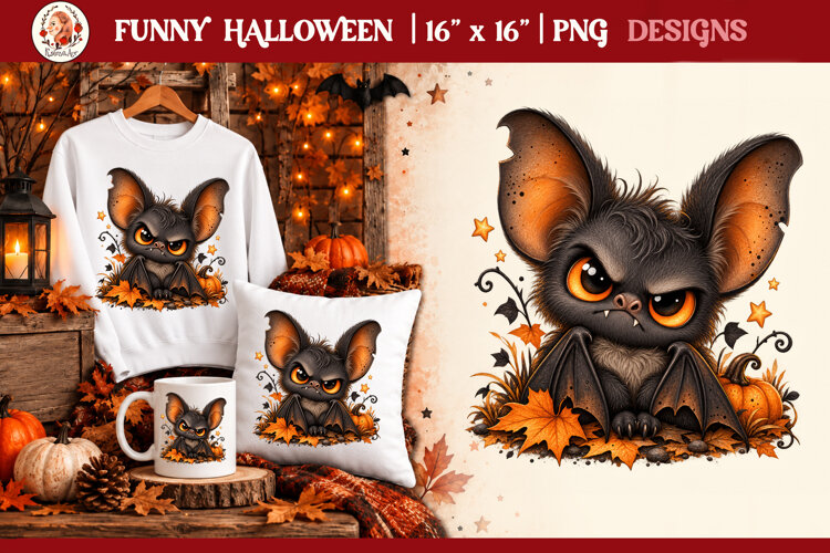 Funny Halloween quirky characters for sublimation and clipar example image 1