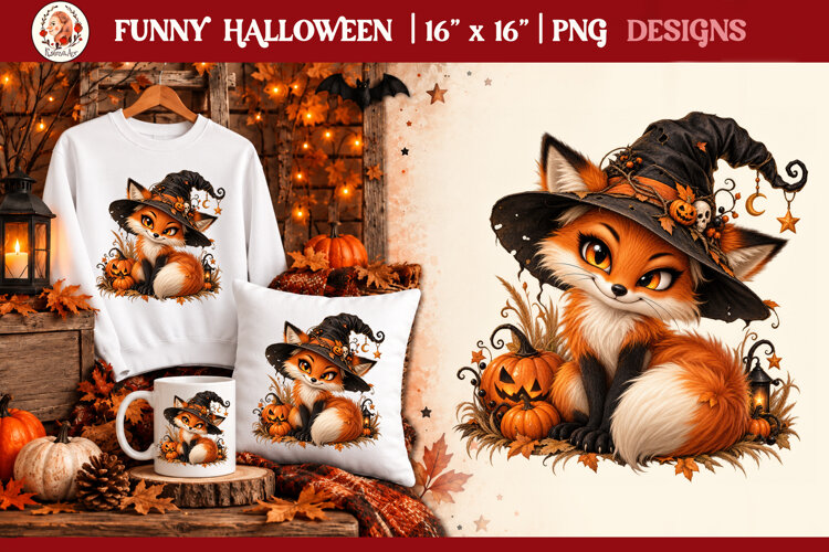 Funny Halloween quirky characters for sublimation and clipar example image 1