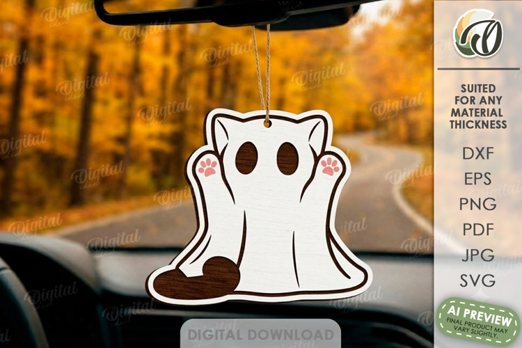 Funny Halloween Car Charm Laser Cut. Car Accessory SVG