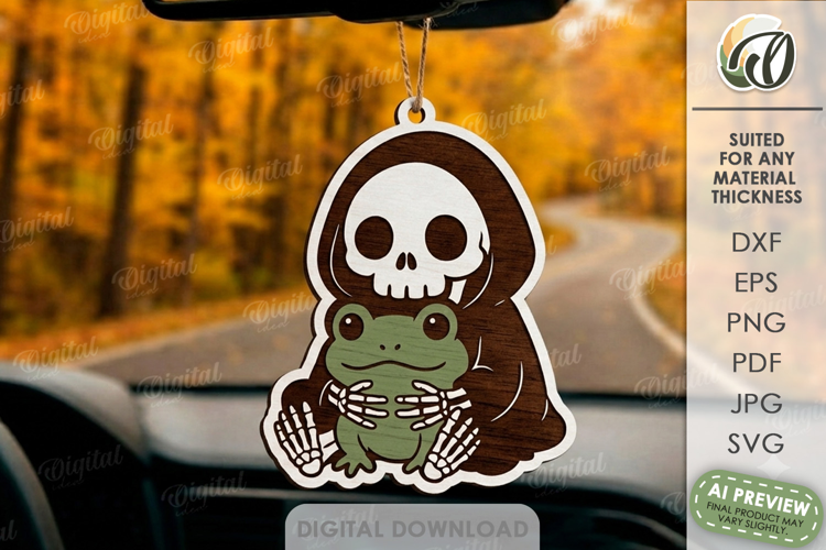 Funny Halloween Car Charm Laser Cut. Car Accessory SVG