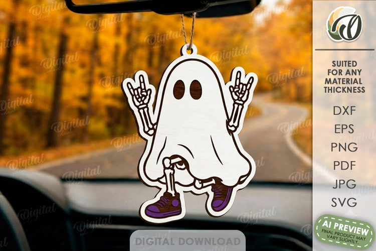 Funny Halloween Car Charm Laser Cut. Car Accessory SVG