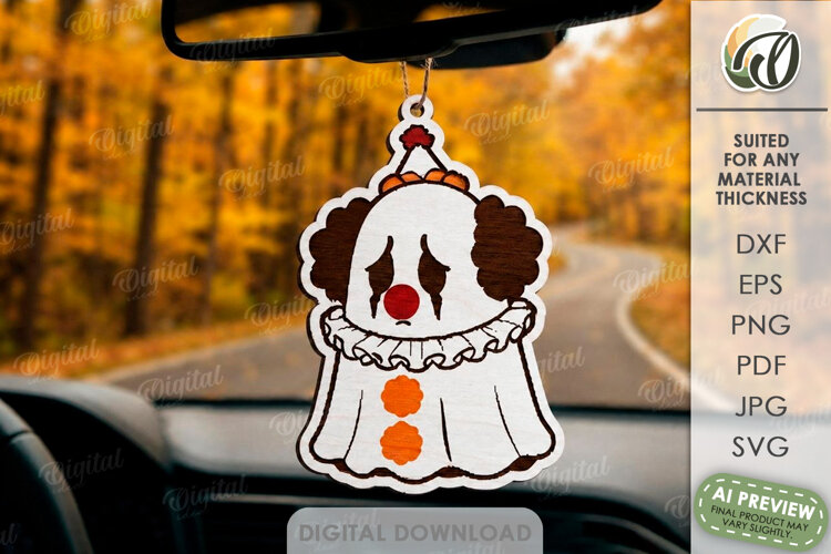 Funny Halloween Car Charm Laser Cut. Car Accessory SVG example image 1