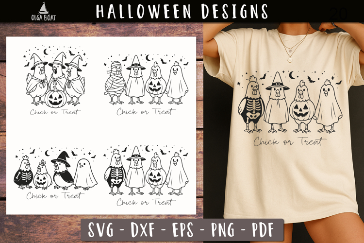 Funny Halloween Chicken SVG Chick or Treat