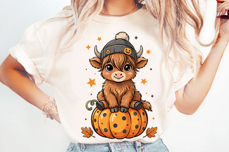 Funny Halloween Cow Sublimation PNG Designs example image 1