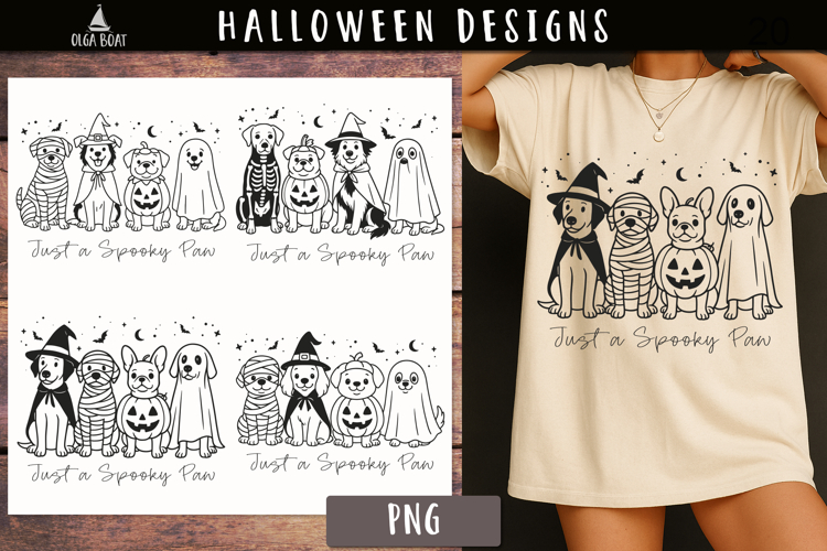 Funny Halloween dogs PNG designs Just a Spooky Paw