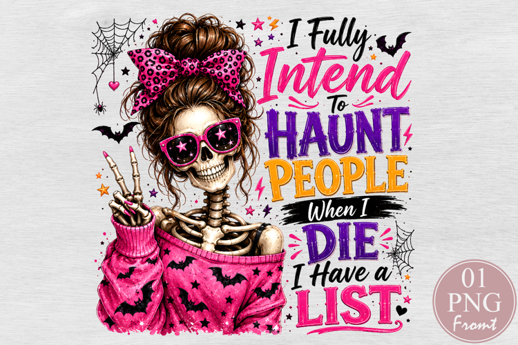 Funny Halloween Skeleton Sublimation PNG example image 1