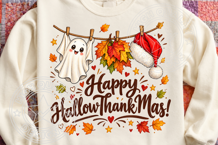 Funny Happy Hallow Thankmas PNG